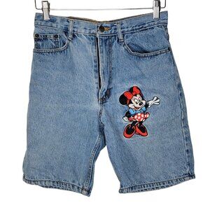 Mickey Inc Small Light Wash Blue Minnie Mouse‎ Vintage High Waisted Denim Shorts